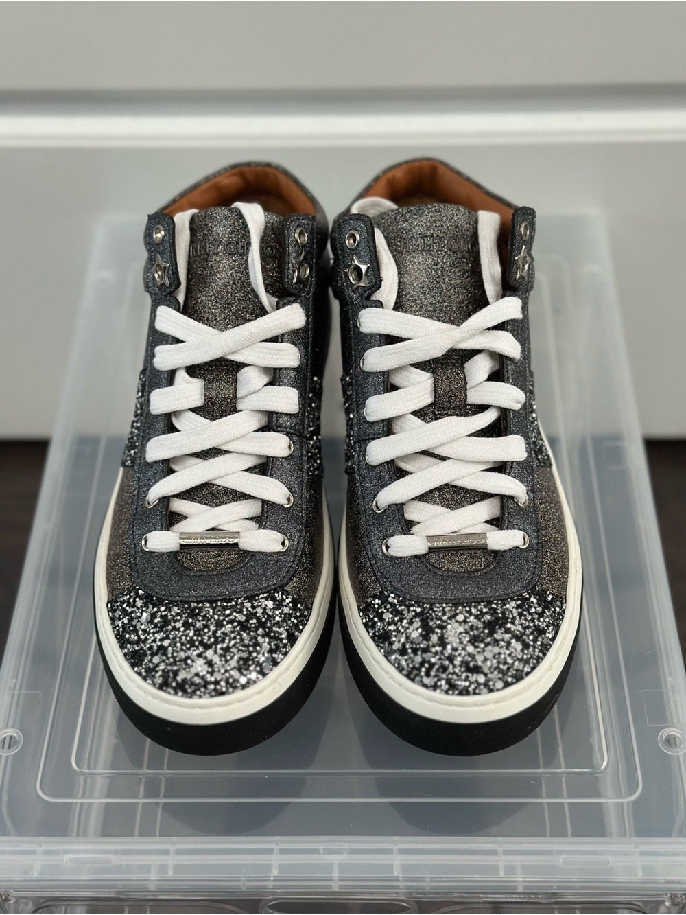 Jimmy Choo Glitter Sneakers Size 6